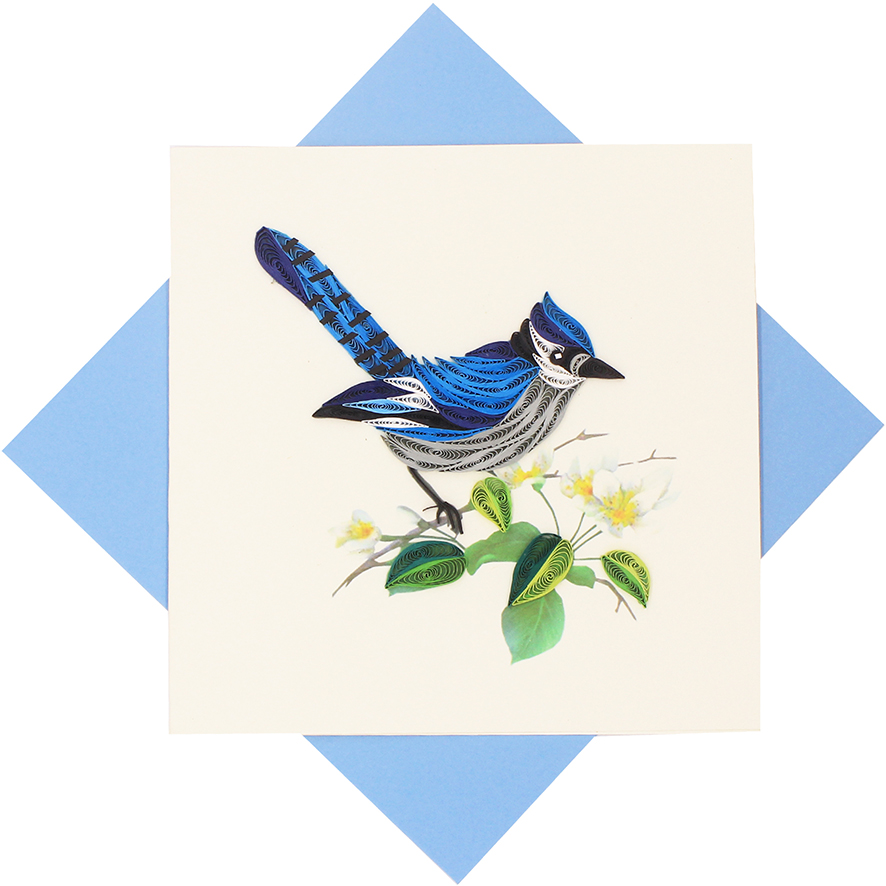 Quilled Blue Jay Card